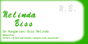 melinda biss business card